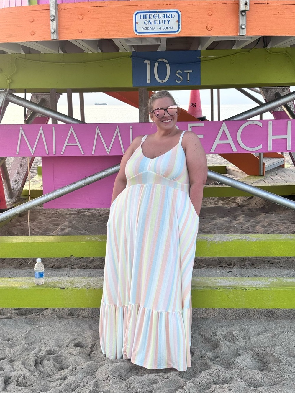 torrid Pastel Multi-Stripe Asymmetrical Maxi Dress